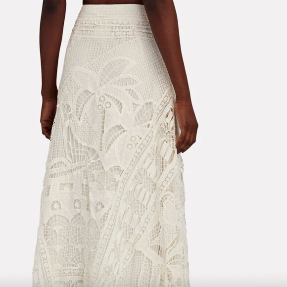 FARM Rio White Lace Guipure Midi Skirt - Picture 4 of 16